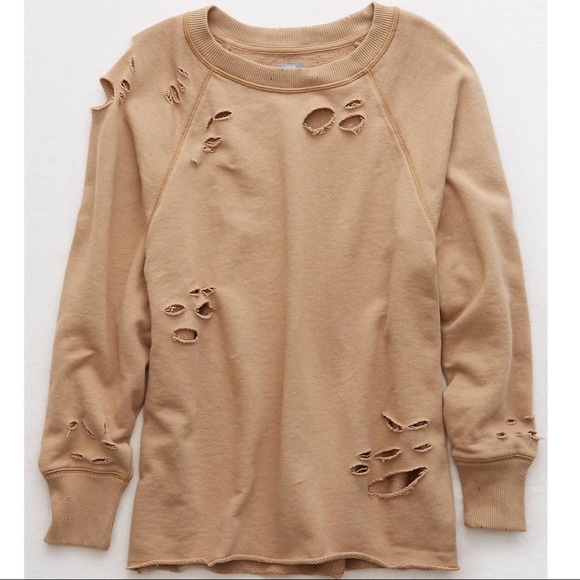 aerie distressed city sweatshirt